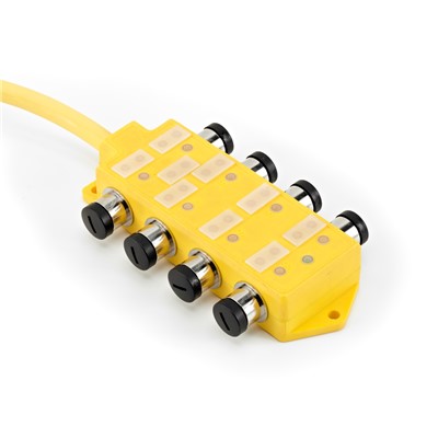 Distribution block for sensor cables 4-p