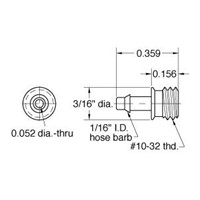 1/16 ID Hose Fitting Less Hex Pack of 1