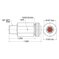 Air Indicator Red 1/8 Male NPT