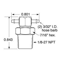 1/8 NPT to 3/32 ID Hose Positionable Br