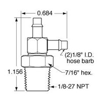 1/8  NPT to 1/8  ID Hose Positionable F